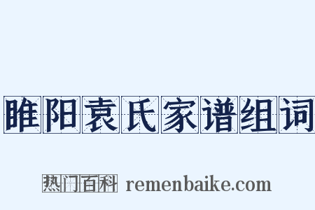 睢阳袁氏家谱组词是什么意思的图片